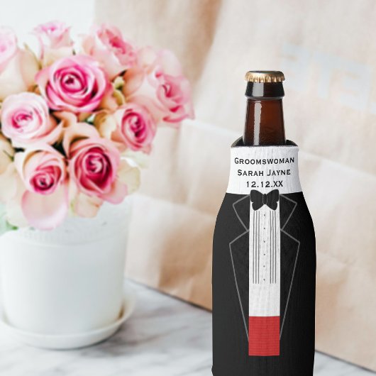 Wedding Tuxedo Groomswoman Flasche Cooler Flaschenkühler