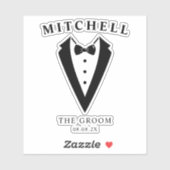 Wedding Tuxedo Personalized The Groom Aufkleber (Blatt)