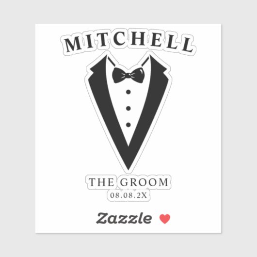 Wedding Tuxedo Personalized The Groom Aufkleber (Blatt)
