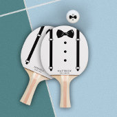 Wedding Tuxedo Suspenders Bow Tie Groomsman Tischtennis Schläger