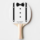 Wedding Tuxedo Suspenders Bow Tie Groomsman Tischtennis Schläger (Vorderseite)