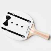 Wedding Tuxedo Suspenders Bow Tie Groomsman Tischtennis Schläger (Seitenansicht)