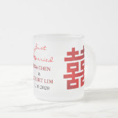 "Wedding u. doppeltes Glück-" GlasTasse als Mattglastasse (VorderseiteRechts)