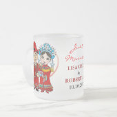 "Wedding u. doppeltes Glück-" GlasTasse als Mattglastasse (Vorderseite Links)