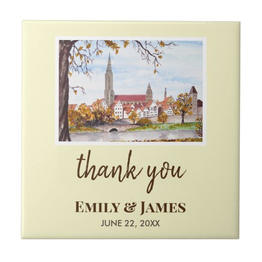 Wedding Ulm Minster Germany Farida Greenfield Fliese (Vorderseite)