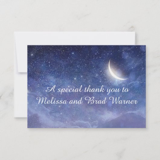 Wedding unter der Sterngeneralkarte Dankeskarte (Vorderseite)