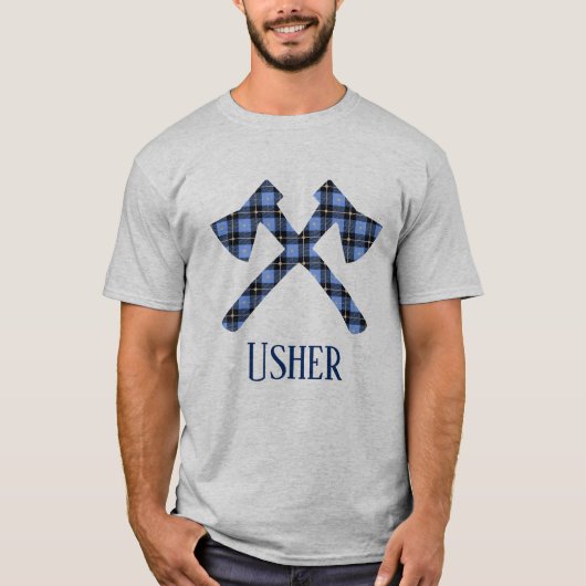 Wedding Usher double cross ax kariert T-Shirt (Vorderseite)