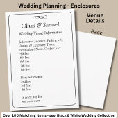 Wedding Venue info - Black White Infinity Scroll, Begleitkarte