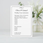 Wedding Venue info - Black White Infinity Scroll, Begleitkarte (Stehend Vorderseite)