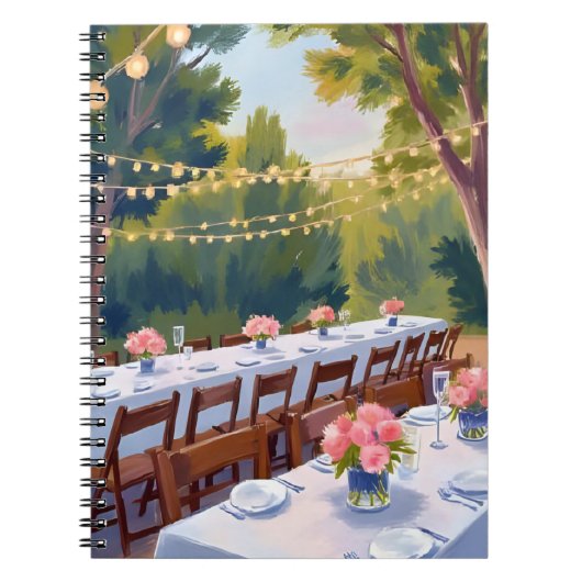 Wedding Venue Watercolor Painting Floral Botanical Notizblock (Vorderseite)