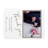 Wedding Vielen Dank Foto Elegante Script Magnet (Horizontal)