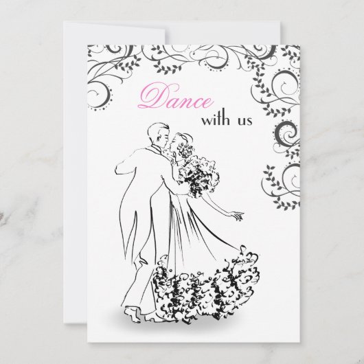 Wedding Vintage Tanz-Paar-Einladung Einladung (Vorderseite)