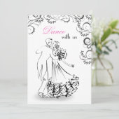 Wedding Vintage Tanz-Paar-Einladung Einladung (Stehend Vorderseite)