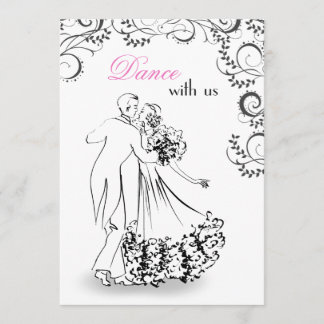 Wedding Vintage Tanz-Paar-Einladung Einladung