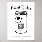 Wedding Virtual Tip Jar With QR Code Poster (Vorne)