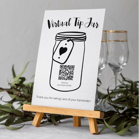 Wedding Virtual Tip Jar With QR Code Poster