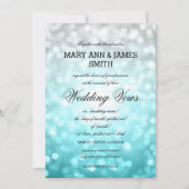 Wedding Vow Renewal Beach Ombre Glitzer Lights Einladung (Vorderseite)