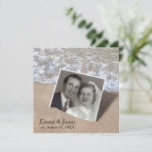 Wedding Vow Renewal Beach Snapshot Einladung (Stehend Vorderseite)