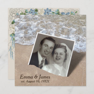 Wedding Vow Renewal Beach Snapshot Einladung