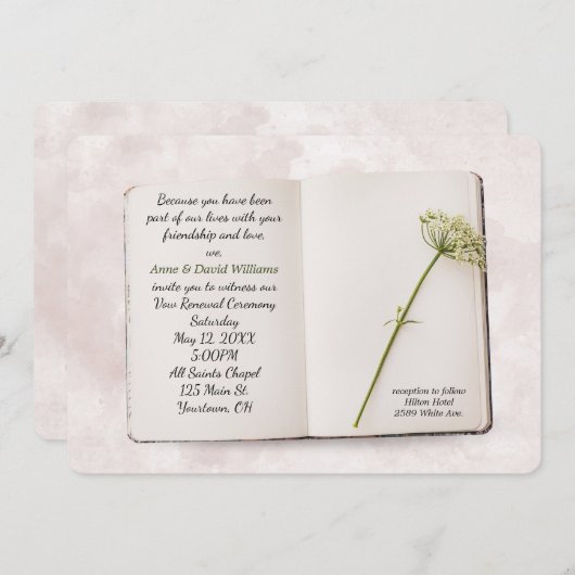 Wedding Vow Renewal Book Invite Einladung (Vorne/Hinten)