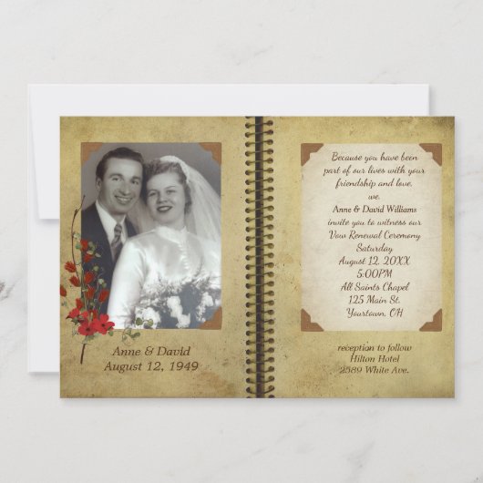Wedding Vow Renewal Book Invite Einladung (Vorderseite)