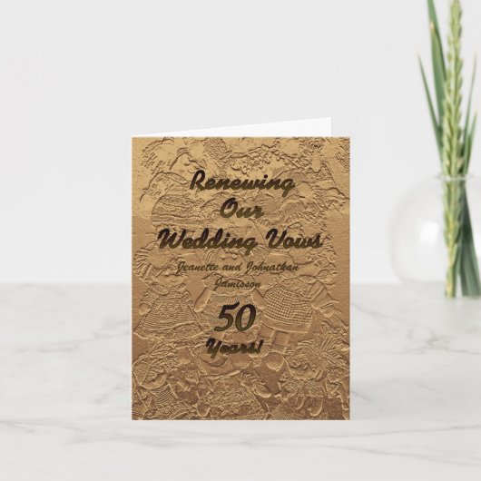 Wedding Vow Renewal Einladung 50 Years Golden (Vorderseite)