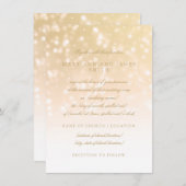 Wedding Vow Renewal Gold Bokeh Sparkle Lights Einladung (Vorne/Hinten)