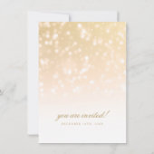 Wedding Vow Renewal Gold Bokeh Sparkle Lights Einladung (Rückseite)