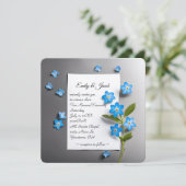 Wedding Vow Renewal Vergiss-Me-Nots Einladung (Stehend Vorderseite)