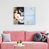 Wedding Vows Dusty Blue Greenery Foto Leinwanddruck (Insitu (Wohnzimmer))