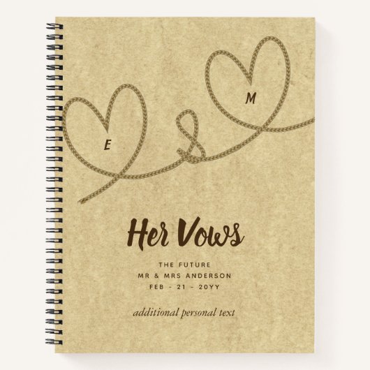 Wedding Vows Journal Custom halten Mr. oder Mrs. Notizbuch (Vorderseite)