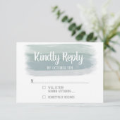 Wedding Watercolor Brush Stroke RSVP Card Karte (Stehend Vorderseite)