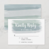 Wedding Watercolor Brush Stroke RSVP Card Karte (Vorne/Hinten)
