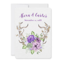 Wedding Watercolor Deer Antler Bouquet