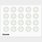 Wedding Watercolor Leaf Kranz Danke Sticker (Blatt)