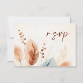 Wedding Watercolor Pampas Terracotta RSVP Karte (Vorderseite)