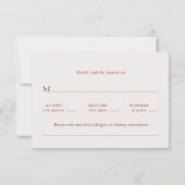 Wedding Watercolor Pampas Terracotta RSVP Karte (Rückseite)