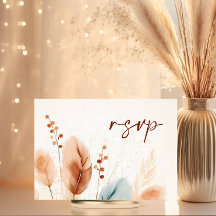 Wedding Watercolor Pampas Terracotta