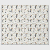 Wedding Watercolor Romantic Bride Groom Florals Geschenkpapier (Flach)