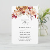 wedding watercolor rustic floral  einladung (Stehend Vorderseite)