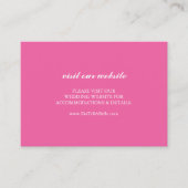 Wedding Website Insert Card Simple Fuchsia (Vorderseite)
