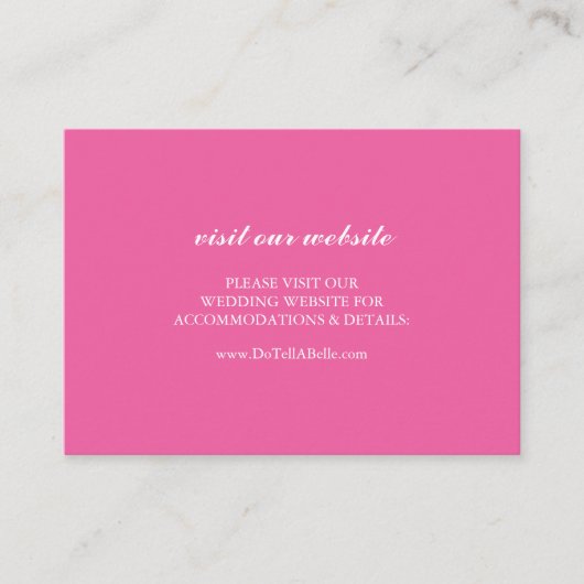 Wedding Website Insert Card Simple Fuchsia (Vorderseite)