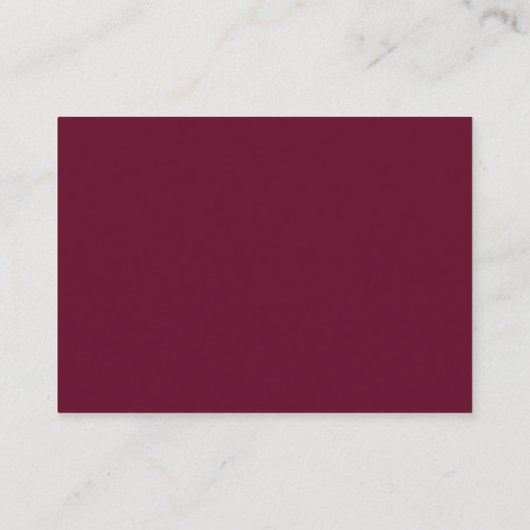 Wedding Website Minimalistisch QR Foto Burgundy Begleitkarte (Rückseite)