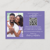 Wedding Website Minimalistisch QR Foto Periwinkle Begleitkarte (Vorderseite)