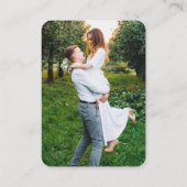 Wedding Website Minimalistisch QR Foto Runded Edge Begleitkarte (Rückseite)