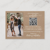 Wedding Website Minimalistisch Simple QR Foto Kraf Begleitkarte (Vorderseite)