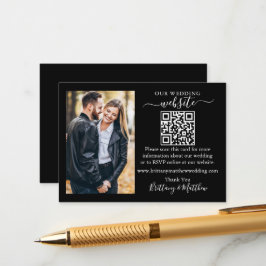 Wedding Website Minimalistisches einfaches QR Foto Begleitkarte