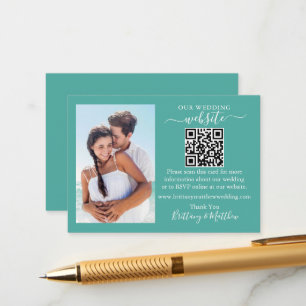 Wedding Website Minimalistisches einfaches QR Foto Begleitkarte