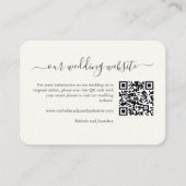 Wedding Website QR Code Insert Card Cream Floral  (Vorderseite)