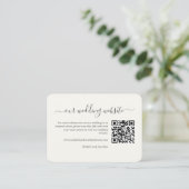 Wedding Website QR Code Insert Card Cream Floral (Stehend Vorderseite)